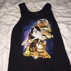 Black matter: boys tank top with cats on pizza